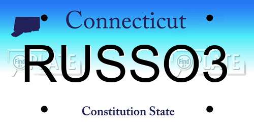 RUSSO3 Connecticut License Plate