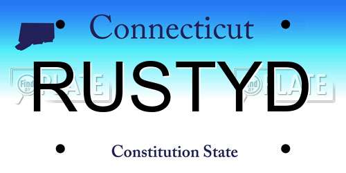 RUSTYD Connecticut License Plate