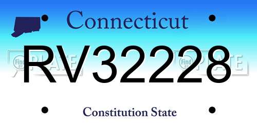 RV32228 Connecticut License Plate