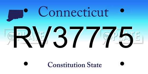 RV37775 Connecticut License Plate