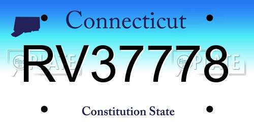 RV37778 Connecticut License Plate