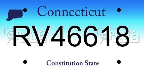 RV46618 Connecticut License Plate