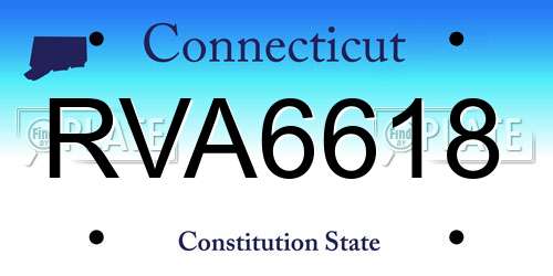 RVA6618 Connecticut License Plate