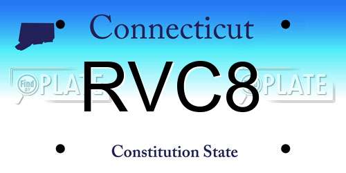 RVC8 Connecticut License Plate