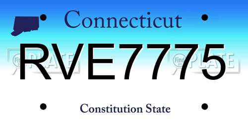 RVE7775 Connecticut License Plate