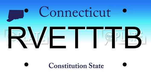 RVETTTB Connecticut License Plate