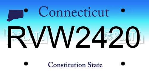 RVW2420 Connecticut License Plate