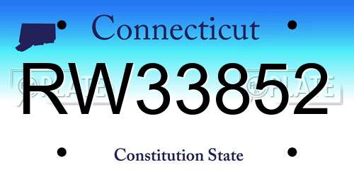 RW33852 Connecticut License Plate