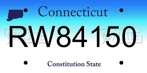 RW84150 Connecticut License Plate