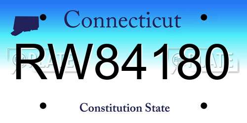 RW84180 Connecticut License Plate