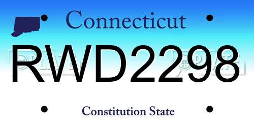 RWD2298 Connecticut License Plate