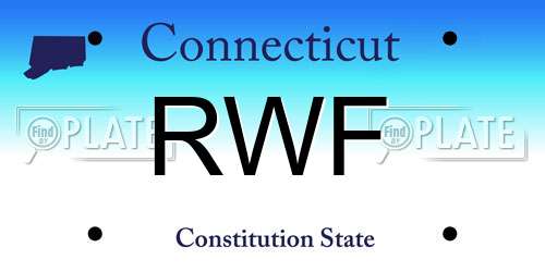 RWF Connecticut License Plate