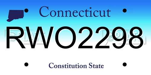 RWO2298 Connecticut License Plate