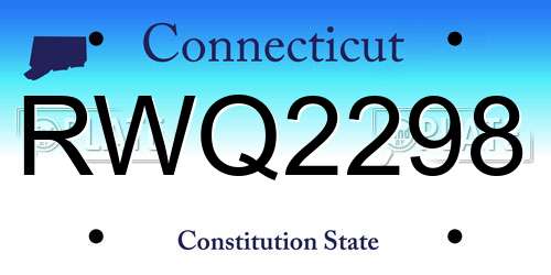 RWQ2298 Connecticut License Plate