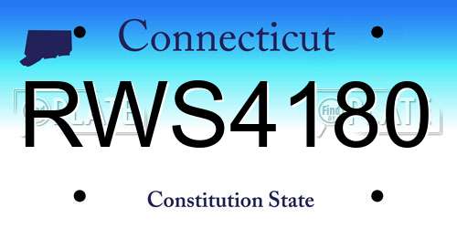 RWS4180 Connecticut License Plate