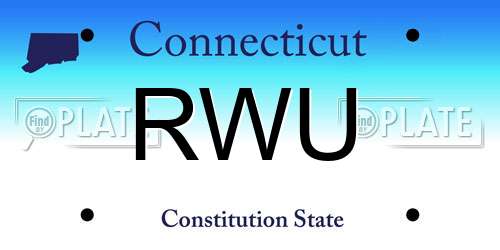 RWU Connecticut License Plate