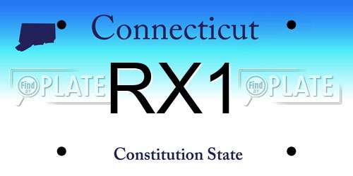 RX1 Connecticut License Plate
