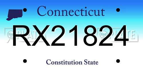 RX21824 Connecticut License Plate