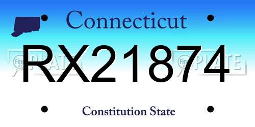 RX21874 Connecticut License Plate