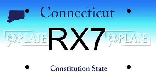 RX7 Connecticut License Plate