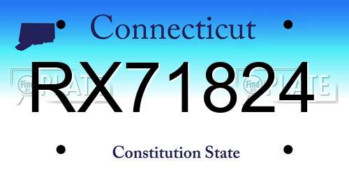RX71824 Connecticut License Plate