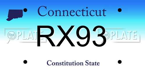 RX93 Connecticut License Plate