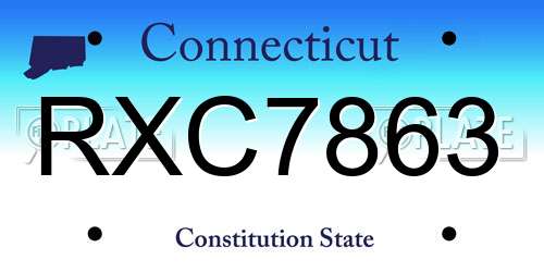 RXC7863 Connecticut License Plate
