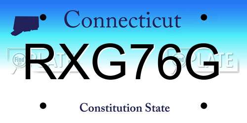 RXG76G Connecticut License Plate