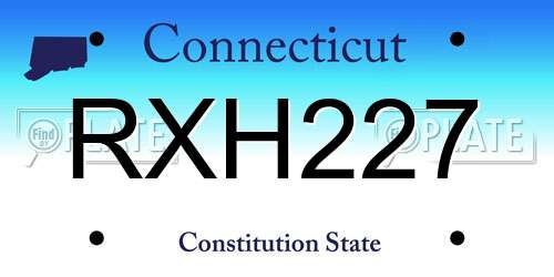 RXH227 Connecticut License Plate