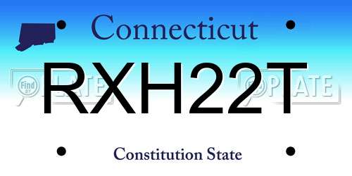 RXH22T Connecticut License Plate