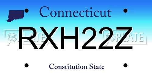 RXH22Z Connecticut License Plate