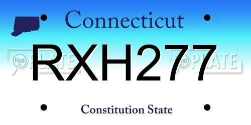 RXH277 Connecticut License Plate