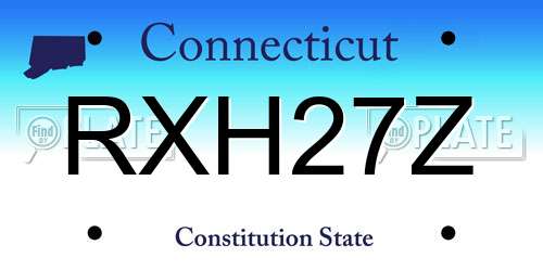 RXH27Z Connecticut License Plate