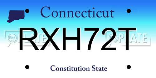 RXH72T Connecticut License Plate