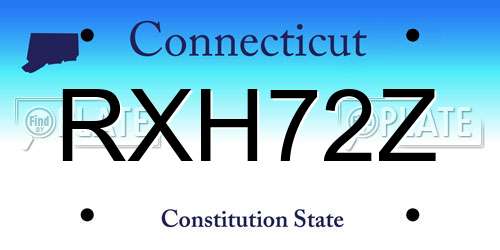 RXH72Z Connecticut License Plate