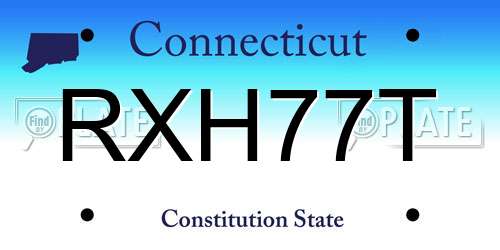 RXH77T Connecticut License Plate