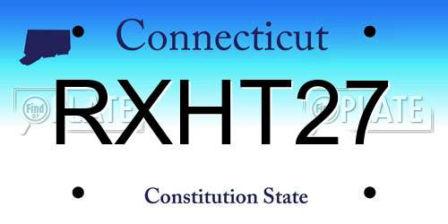 RXHT27 Connecticut License Plate