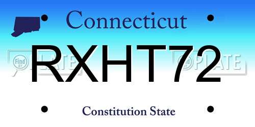 RXHT72 Connecticut License Plate