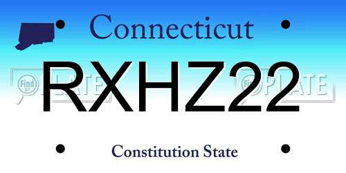 RXHZ22 Connecticut License Plate