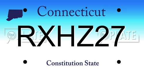 RXHZ27 Connecticut License Plate