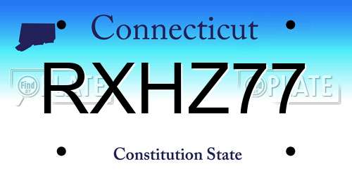 RXHZ77 Connecticut License Plate