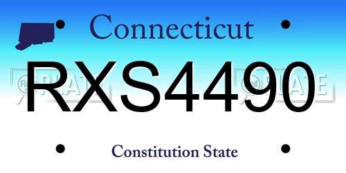 RXS4490 Connecticut License Plate