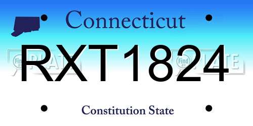 RXT1824 Connecticut License Plate