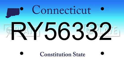 RY56332 Connecticut License Plate