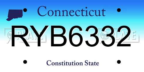 RYB6332 Connecticut License Plate