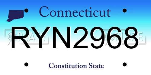 RYN2968 Connecticut License Plate