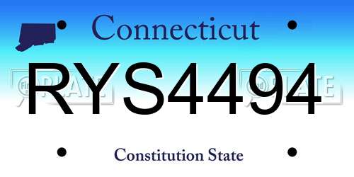 RYS4494 Connecticut License Plate