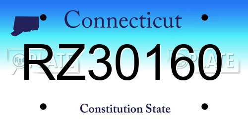 RZ30160 Connecticut License Plate
