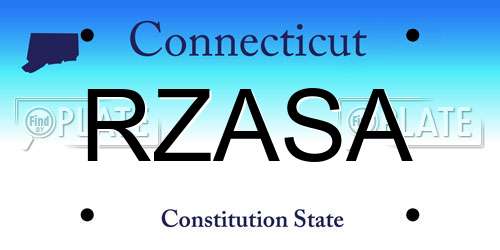 RZASA Connecticut License Plate