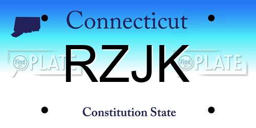 RZJK Connecticut License Plate